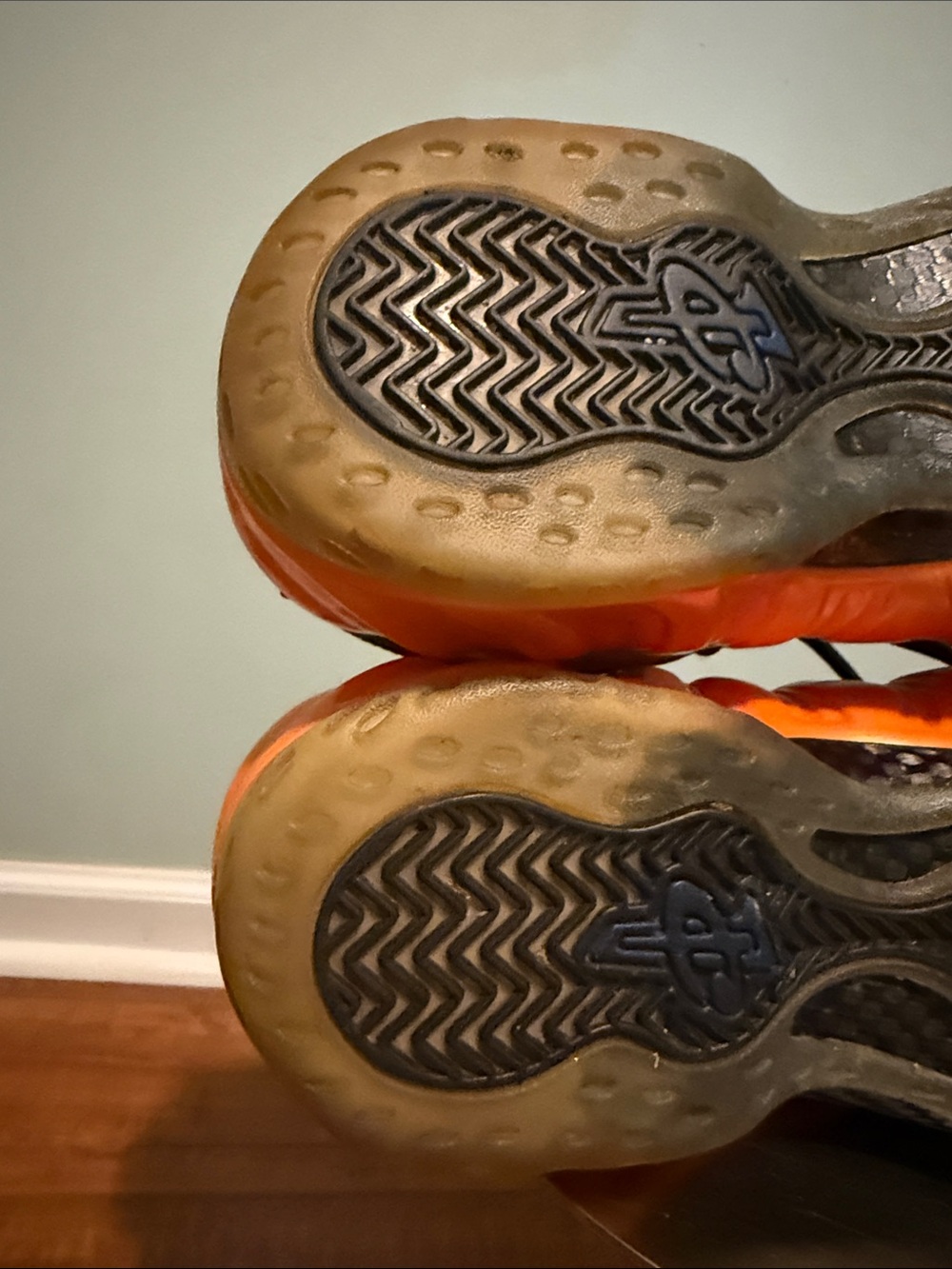 Nike MEN Orange and Blue Foamposite-Style Sneakers-NEW YORK KNICKS CHAMPS COLORS - Picture 15 of 16